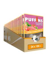 Пакет дой-пак для кошек "Puffins" Ягненок в соусе 100 гр.