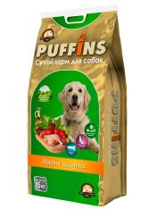 Сухой корм для взрослых собак "Puffins" Мясное ассорти 15 кг. Мешок
