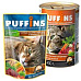 Консервированный корм для кошек  "Puffins" Телятина с печенью в желе ж/б 415 гр.